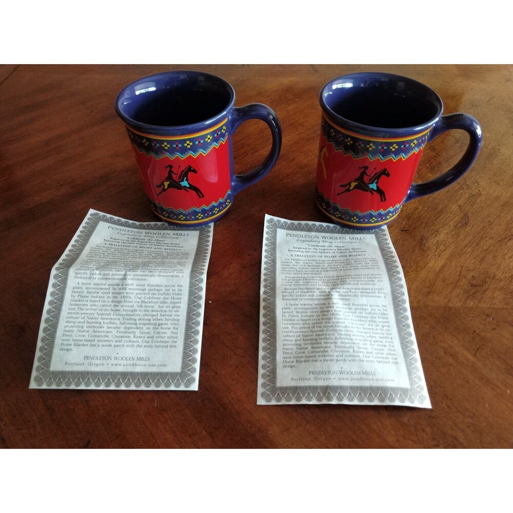 2 Pendleton Mills Celebrate the Horse Tribal 18oz Mug Legendary Collection